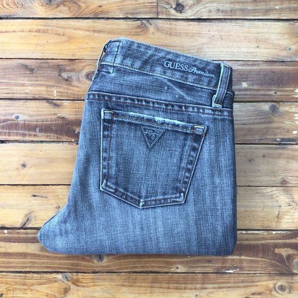 GUESS premium Vintage distressed jeans faded black ripped denim stretch size 29 - Picture 4 of 11